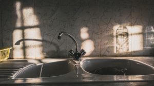 silver clean sink
