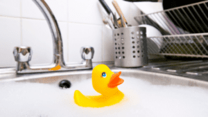 rubber duck in sink